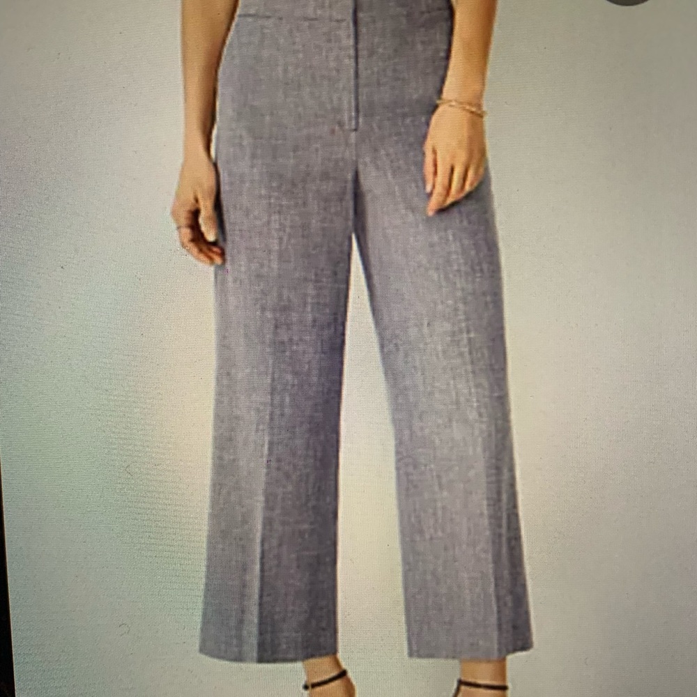 Ann Taylor Cropped Wide Leg Pant linen size 4 NWT